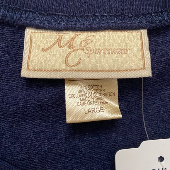 𝅺MCCC Sportswear Christmas Tree embroidery Mock  Sweatshirt Women Size L - Picture 9 of 12